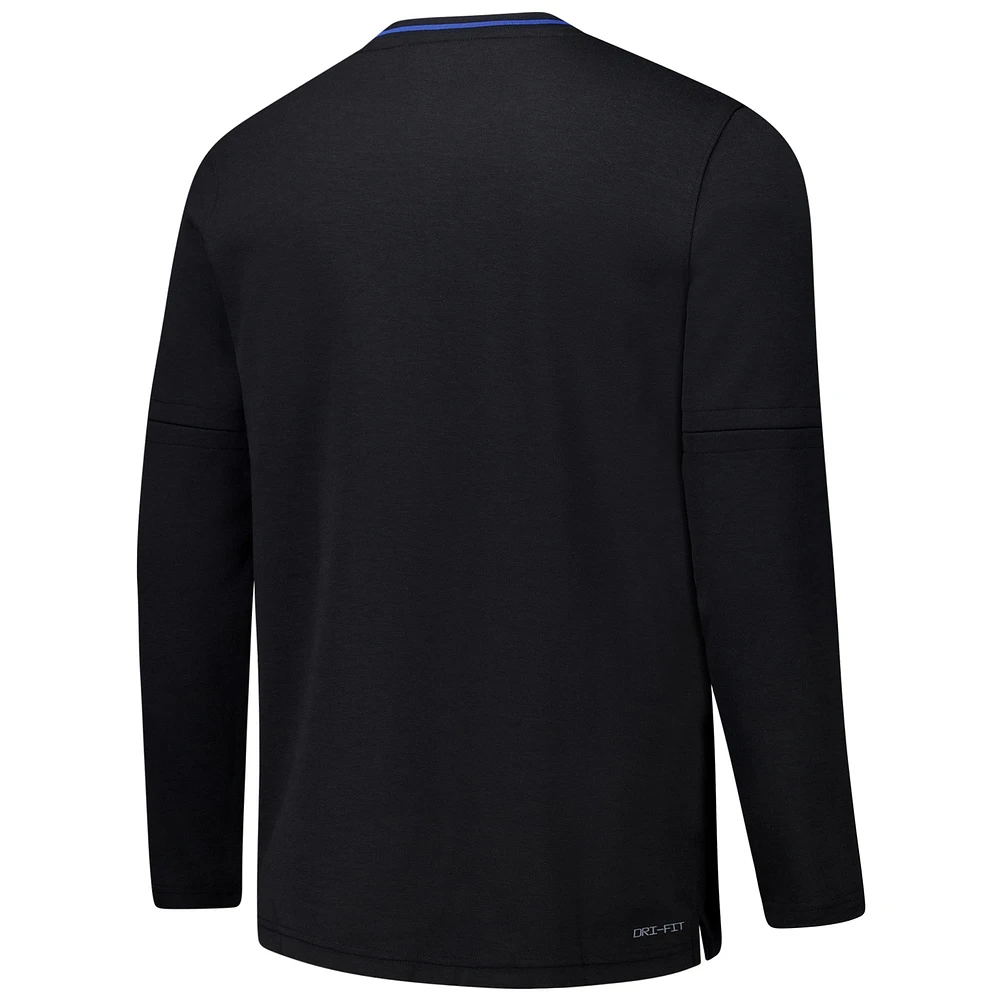 Men's Nike Black Boise State Broncos Coaches Quarter-Zip Jacket