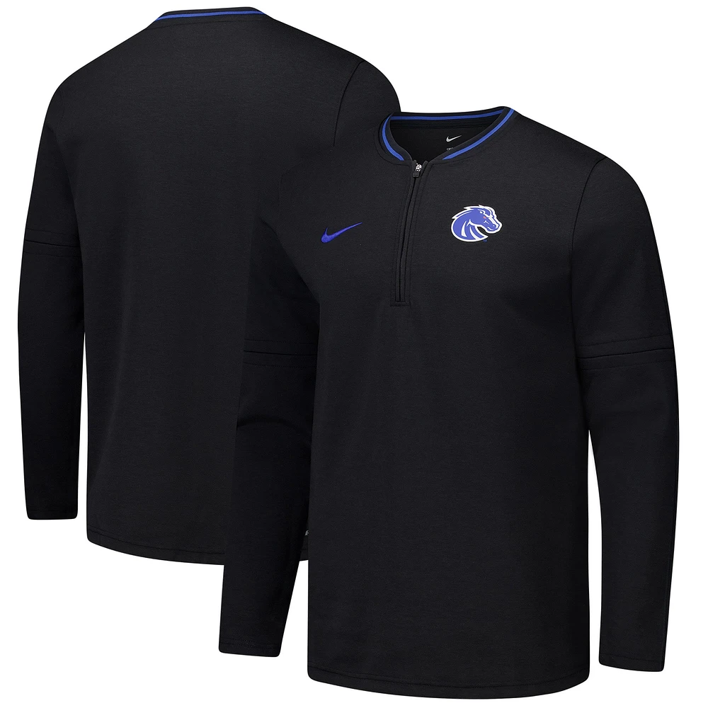 Veste Nike noire à quart de zip des entraîneurs Broncos Boise State pour homme