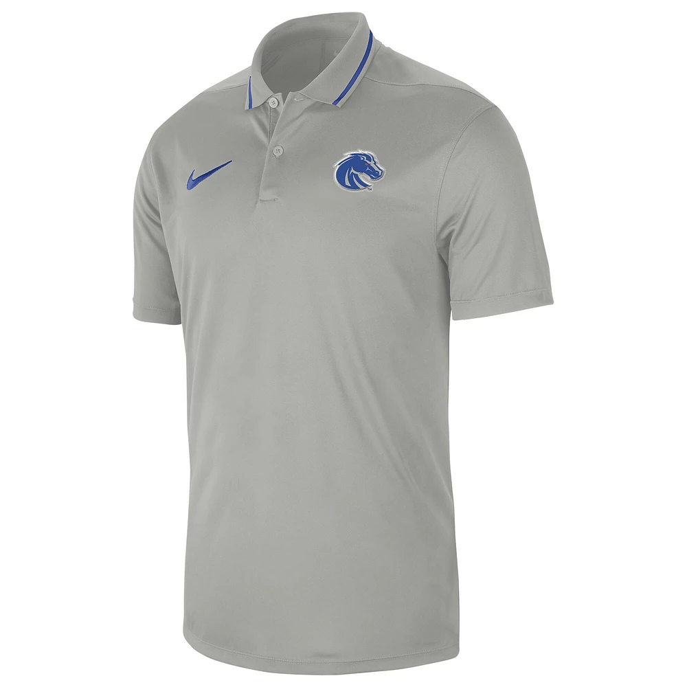 Polo Performance Entraîneurs Sideline Boise State Broncos 2023 Nike Gris pour Homme