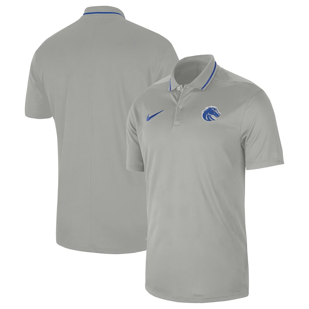 Polo Performance Entraîneurs Sideline Boise State Broncos 2023 Nike Gris pour Homme