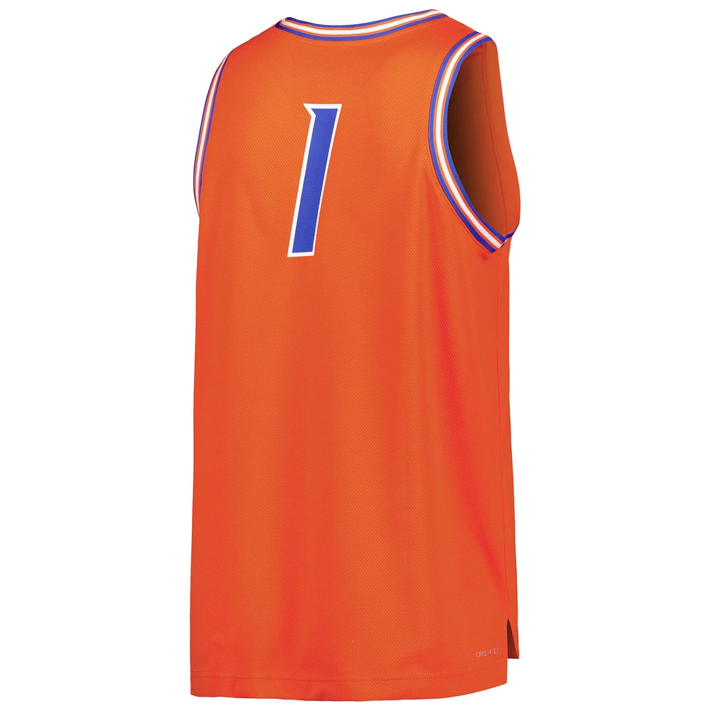 Men's Nike #1 Orange Boise State Broncos Replica Basketball Jersey