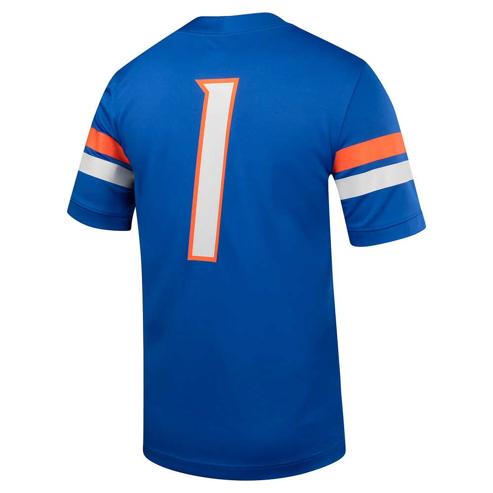 Men's Nike #1 Royal Boise State Broncos Untouchable Football Jersey