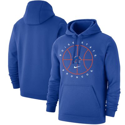 Men's Nike Royal Boise State Broncos Basketball Icon Club Fleece Pullover Hoodie