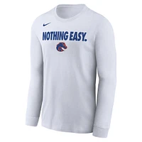 Men's Nike White Boise State Broncos 2025 On-Court Bench Long Sleeve T-Shirt