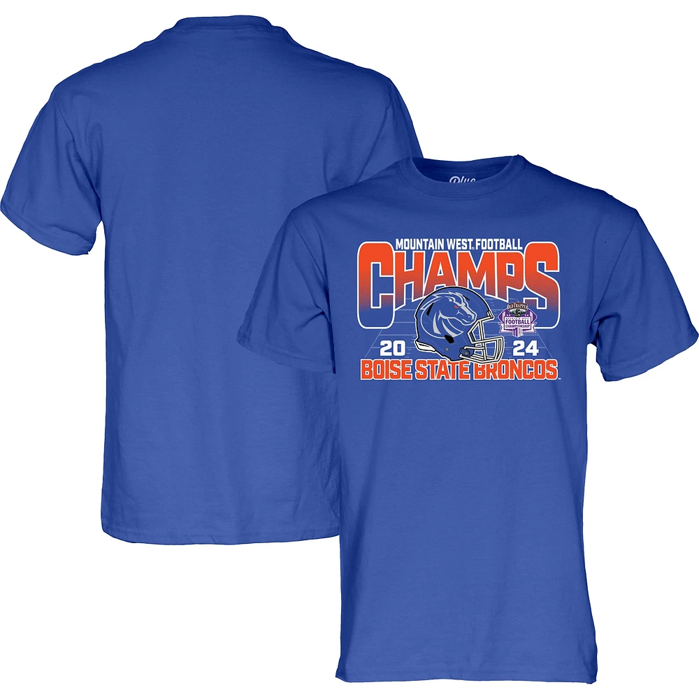 T-shirt unisexe bleu 84 Royal Boise State Broncos Champions de football la conférence Mountain West 2024