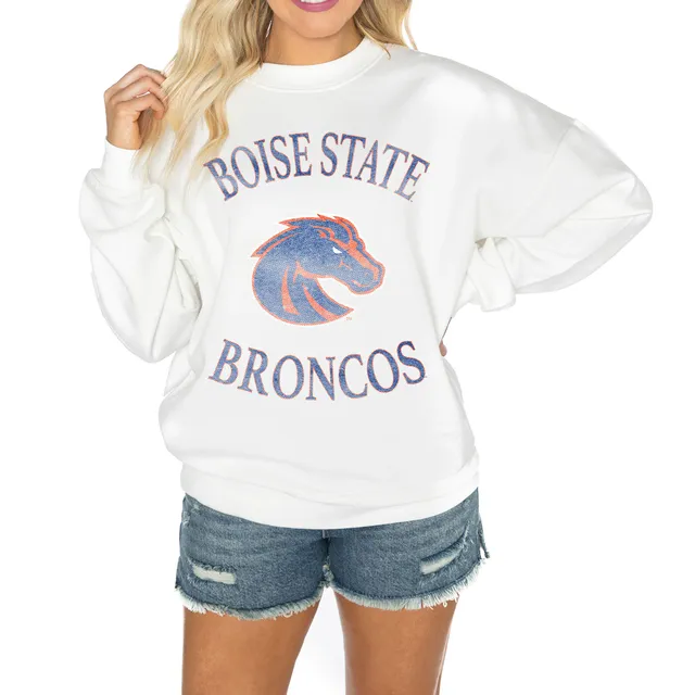 Denver Broncos Antigua Women's Victory Full-Zip Hoodie - Heather Gray