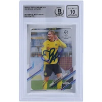 Erling Haaland Borussia Dortmund Autographed 2020-21 Topps Chrome UCL #49 BAS Authenticated 10 Card