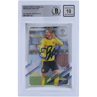 Erling Haaland Borussia Dortmund Autographed 2020-21 Topps Chrome UCL #49 BAS Authenticated 10 Card