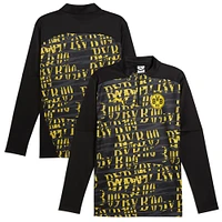 Haut d'avant-match Puma Black Borussia Dortmund 2024/25 pour homme avec fermeture éclair