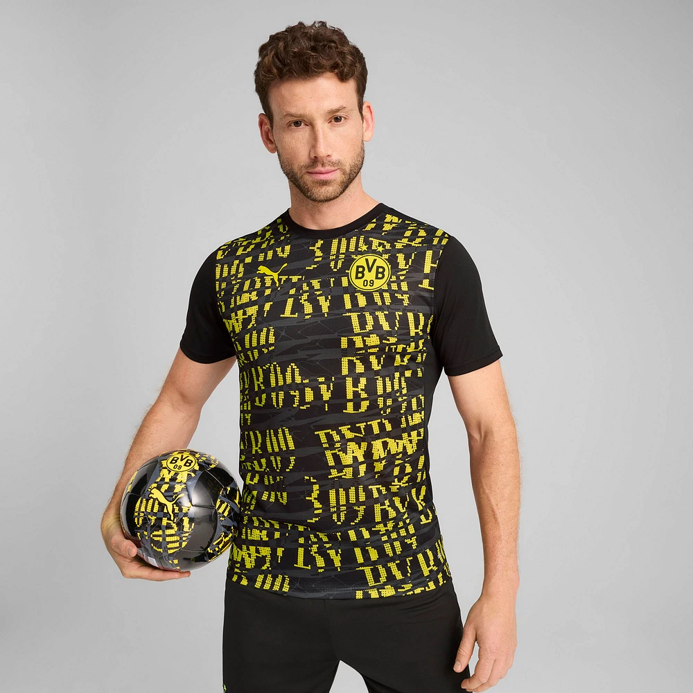 Maillot d'entraînement pré-match Puma Black Borussia Dortmund 2024/25 pour homme