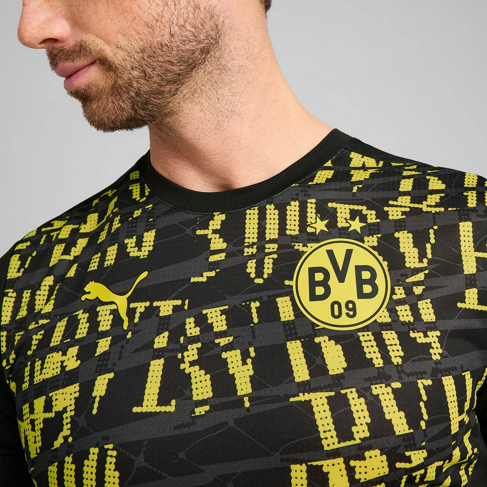 Maillot d'entraînement pré-match Puma Black Borussia Dortmund 2024/25 pour homme