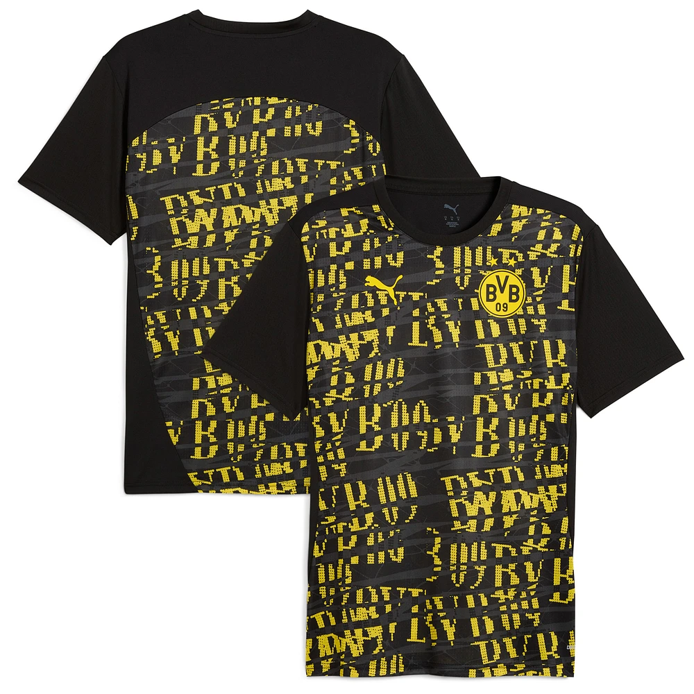 Maillot d'entraînement pré-match Puma Black Borussia Dortmund 2024/25 pour homme