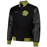 Men's Black Borussia Dortmund Supporter's Full-Snap Varsity Jacket