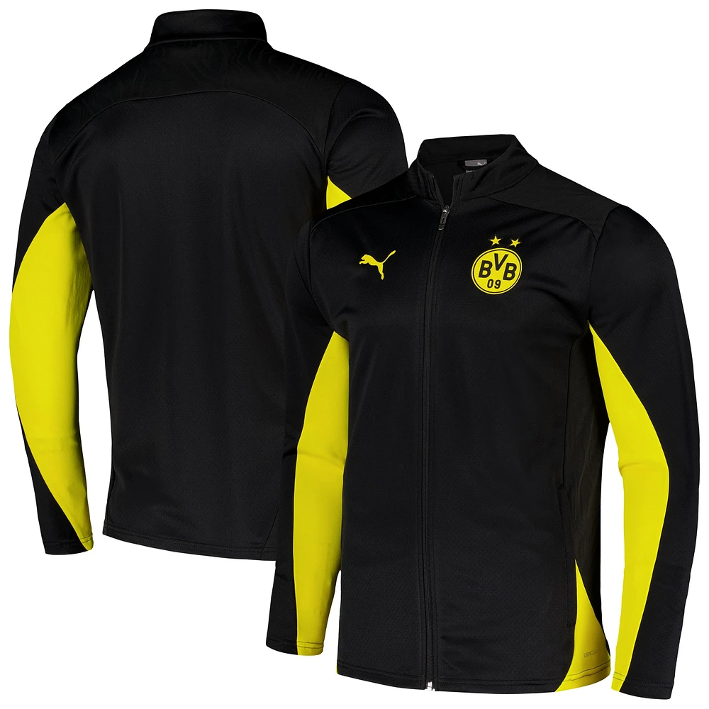 Veste d'entraînement entièrement zippée Puma noir Borussia Dortmund 2024/25 dryCELL pour homme