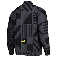 Men's Puma Black Borussia Dortmund Pre-Match Raglan Full-Zip Training Jacket