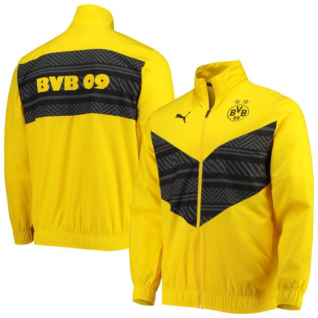 Veste d'avant-match entièrement zippée pour homme Borussia Dortmund 2022/23 Puma Jaune