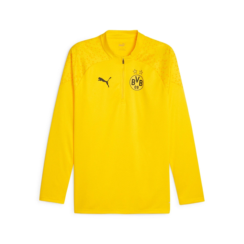 Haut d'entraînement à quart de zip Puma jaune Borussia Dortmund 2023/24 pour homme