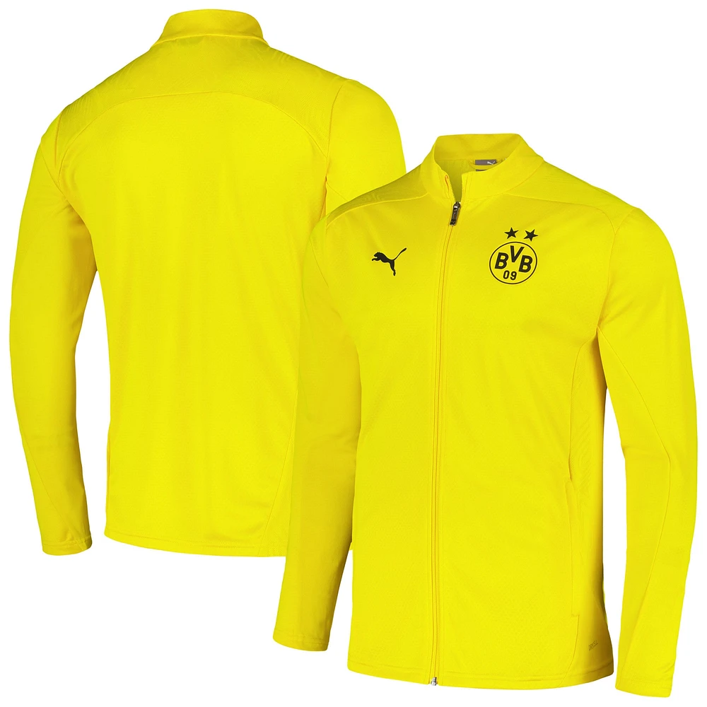 Veste d'entraînement entièrement zippée Puma jaune Borussia Dortmund 2024/25 dryCELL pour homme