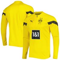 Men's Puma Yellow Borussia Dortmund Raglan DryCELL Quarter-Zip Training Top