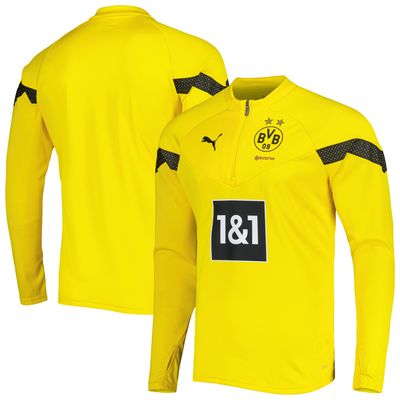 Men's Puma Yellow Borussia Dortmund Raglan DryCELL Quarter-Zip Training Top