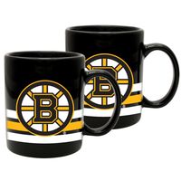 Black Boston Bruins 2-Pack 11oz. Stripe Ceramic Mug Set