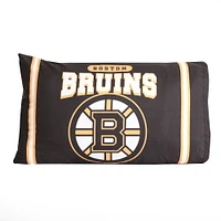 Ensemble de deux taies d'oreiller noires des Bruins de Boston (20'' x 30'')
