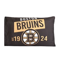 Ensemble de deux taies d'oreiller noires des Bruins de Boston (20'' x 30'')