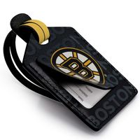 Boston Bruins Personalized Leather Luggage Tag