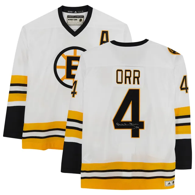 Adidas Boston Bruins No4 Bobby Orr White Road Authentic Stanley Cup Final Bound Youth Stitched NHL Jersey