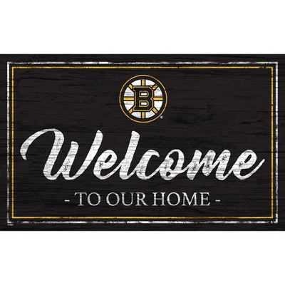 Boston Bruins 11" x 19" Personalized Team Color Welcome Sign