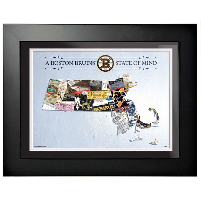 Bruins de Boston - 12'' x 16'' Oeuvre d'art encadrée sur l'état d'esprit