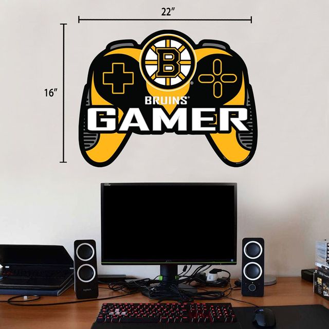 Bruins de Boston - Décalcomanie murale 16'' x 22'' Controller Gamer