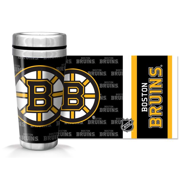 Boston Bruins 16oz. Tasse de voyage en papier peint enveloppant