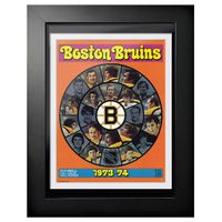 Boston Bruins 1973 Season Player Wheel - 12'' x 16'' Framed Program Cover