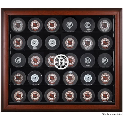 Vitrine de présentation en acajou pour 30 rondelles des Bruins de Boston