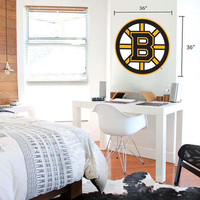 Autocollant mural repositionnable avec logo d'équipe 36'' x 36'' des Bruins de Boston