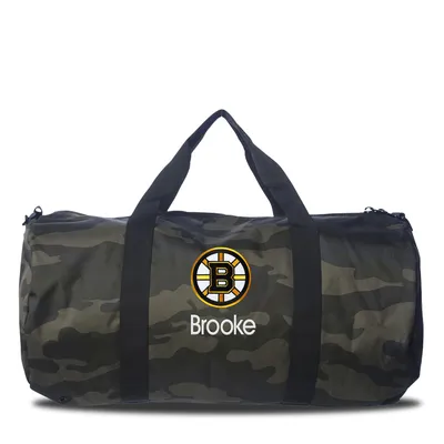 Boston Bruins Camo Print Personalized Duffel Bag