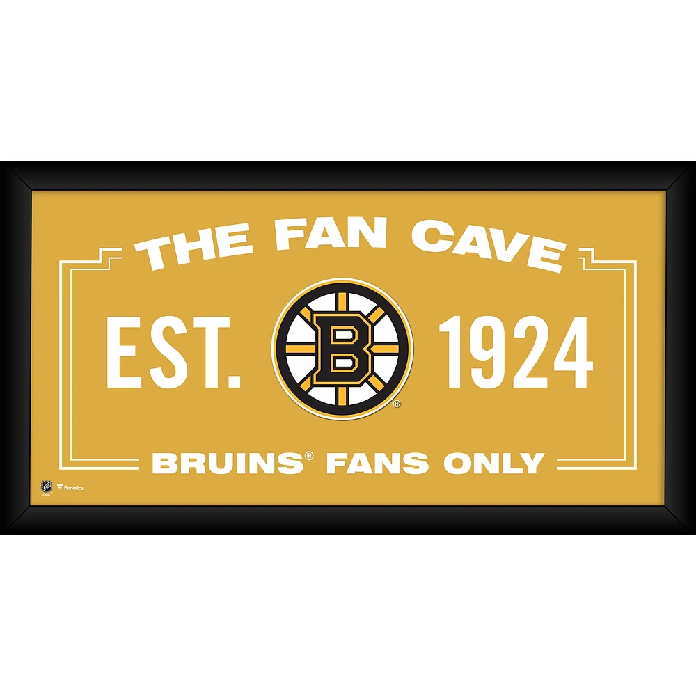 Boston Bruins Framed 10" x 20" Fan Cave Collage