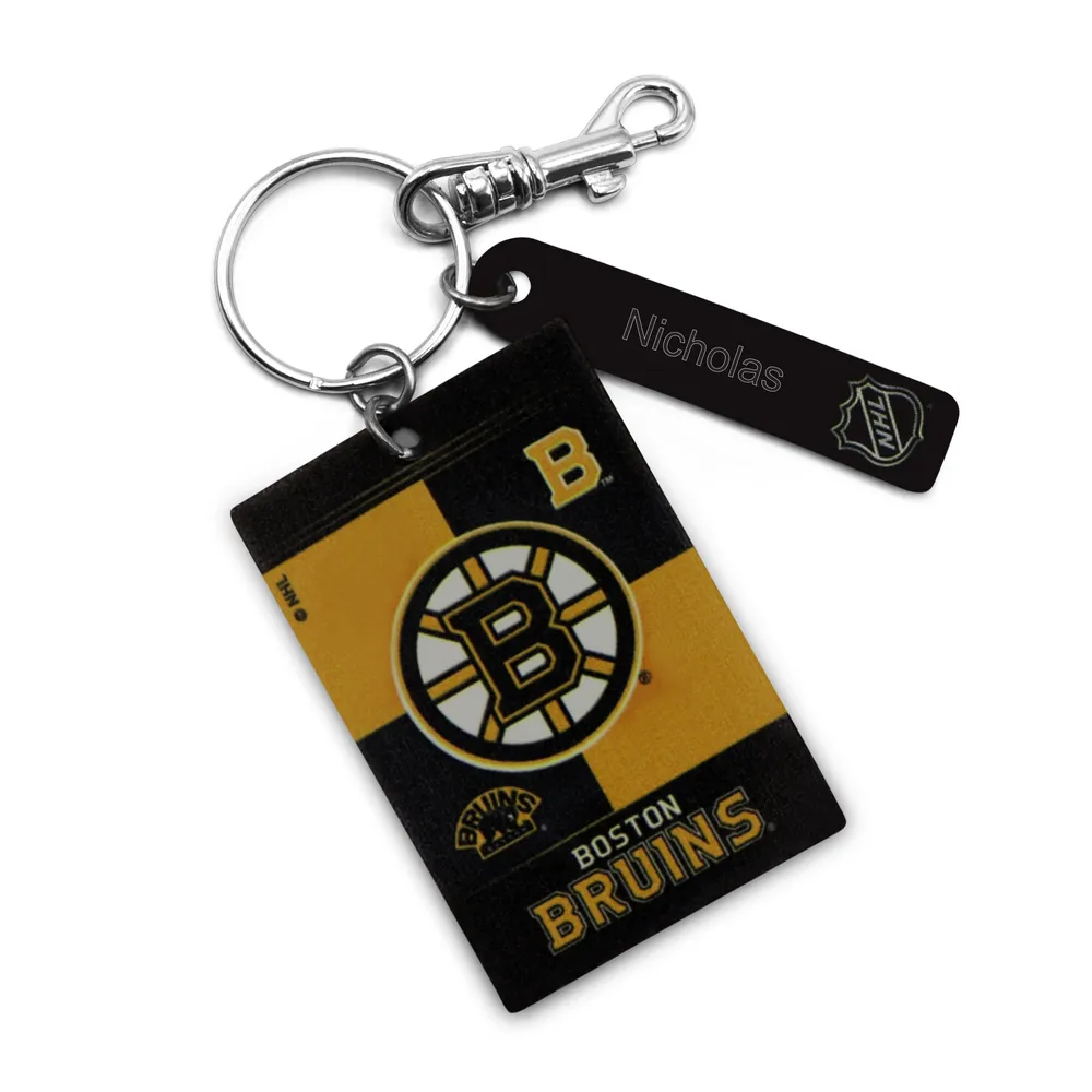 Bruins de Boston - Coffret cadeau trois pièces en cuir avec étiquette personnalisée