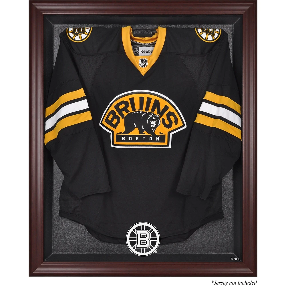 Vitrine de présentation encadrée en acajou pour maillots des Bruins de Boston