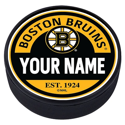 Boston Bruins - Personalized Block Textured Puck