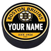 Boston Bruins - Personalized Block Textured Puck