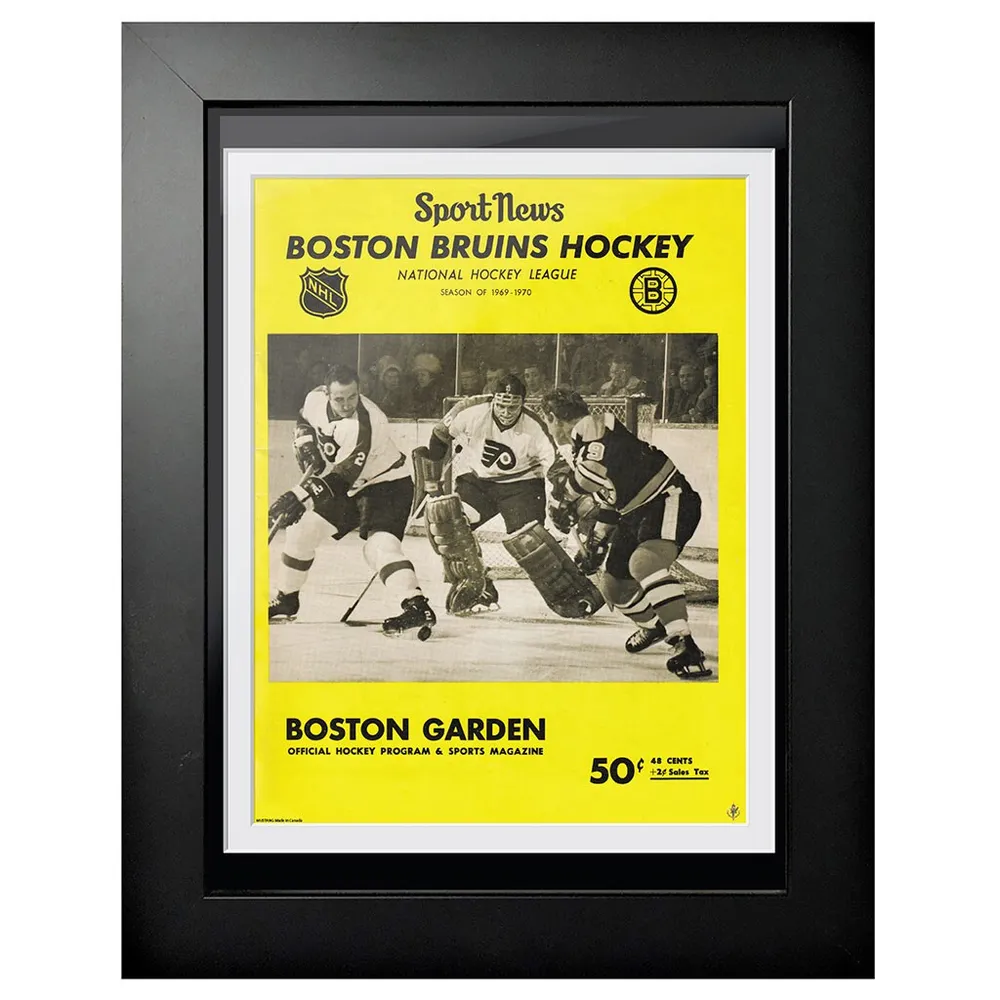 Boston Bruins Sport News Boston Garden - Couverture de programme encadrée 12'' x 16''