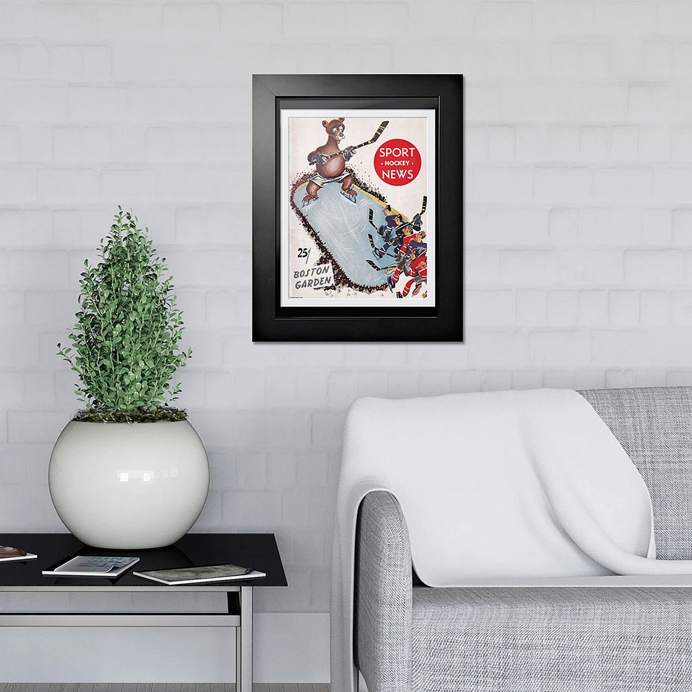 Boston Bruins Sport News Boston Garden Bear - 12'' x 16'' Framed Program Cover