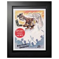 Boston Bruins Sport News Boston Garden Bear Goalie - 12'' x 16'' Framed Program Cover