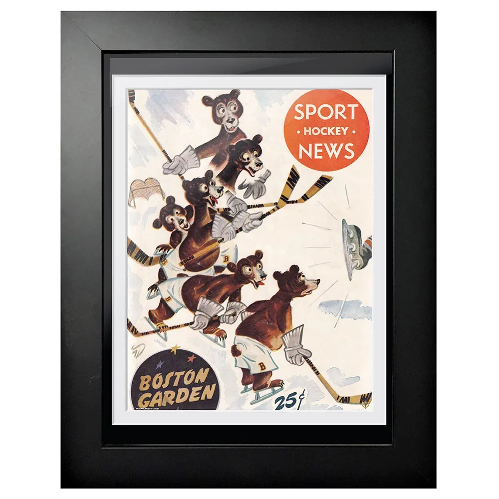 Boston Bruins Sport News Boston Garden Bears - Couverture de programme encadrée 12'' x 16''