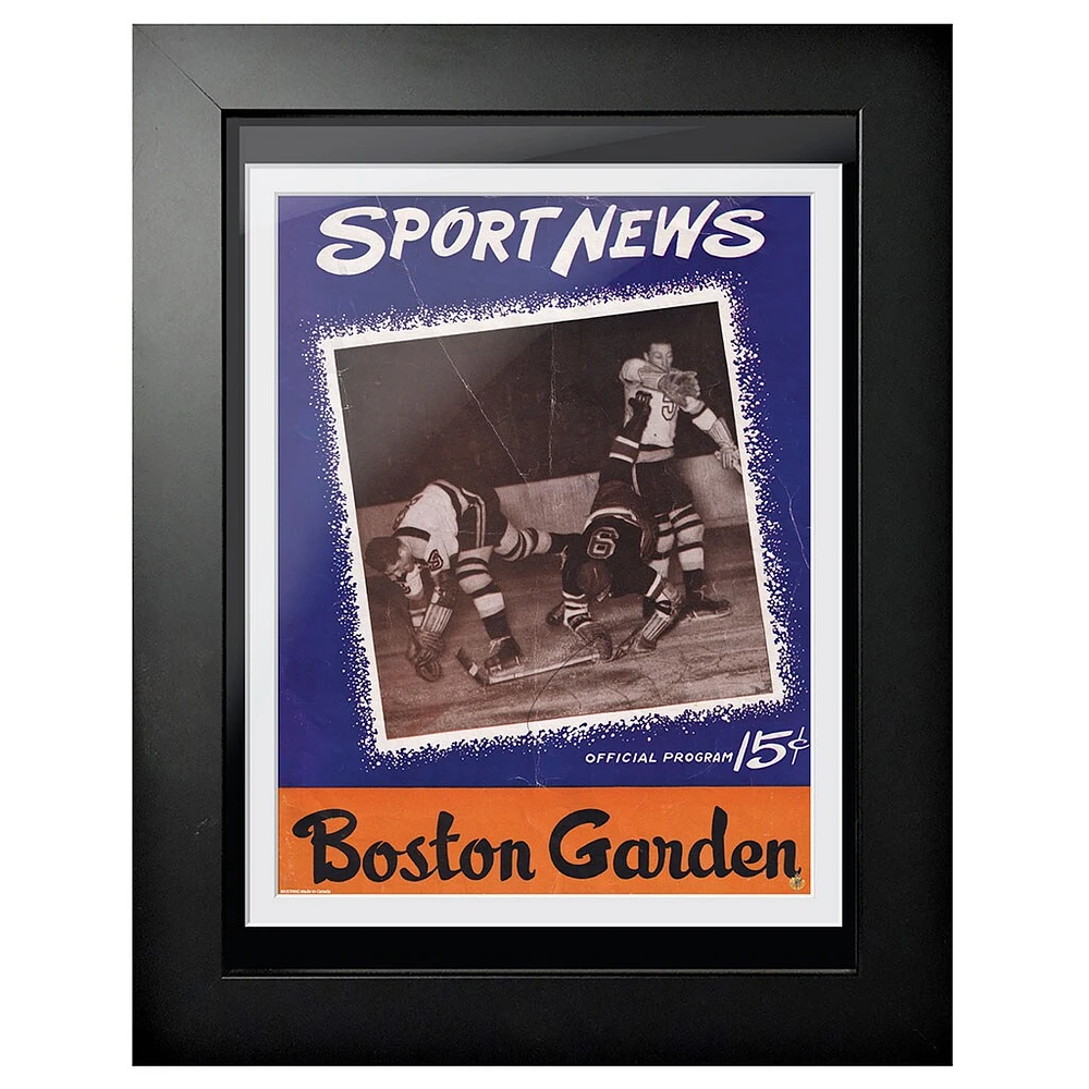 Boston Bruins Sport News Boston Garden Collision - Couverture de programme encadrée 12 '' x 16 ''