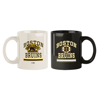 Lot de deux tasses colorées de 15 oz des Bruins de Boston