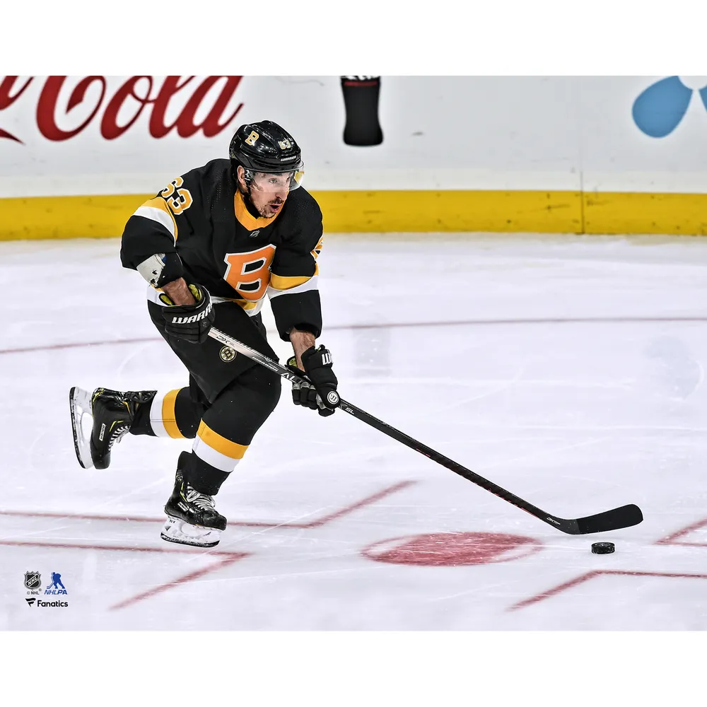 Patrice Bergeron Boston Bruins Fanatics Authentic Unsigned Black Alternate Jersey Skating Spotlight Photograph