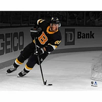 Brad Marchand Boston Bruins Unsigned Black Alternate Jersey Skating Spotlight Photograph
